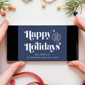 Prettig kerstfeest Bedrijfslogo Blauw Kerstkaart