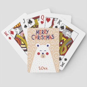Prettig kerstfeest/Beerontwerp/Speelkaarten Speelkaarten
