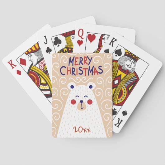 Prettig kerstfeest/Beerontwerp/Speelkaarten Speelkaarten (Achterkant)