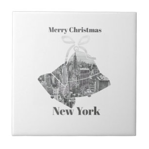 Prettig kerstfeest Bel New York Tegeltje