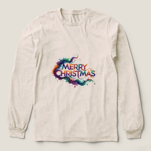 PRETTIG KERSTFEEST BELLA+CANVAS TRI-BLEND LANG SHI SHIRT (Voorkant)