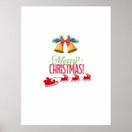 Prettig kerstfeest – Bellen en Kerstman slee ontwe Poster