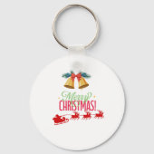 Prettig Kerstfeest – Bellen & Kerstman slee ontwer Sleutelhanger (Voorkant)