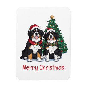 Prettig kerstfeest Berner Sennenhonden Magneet