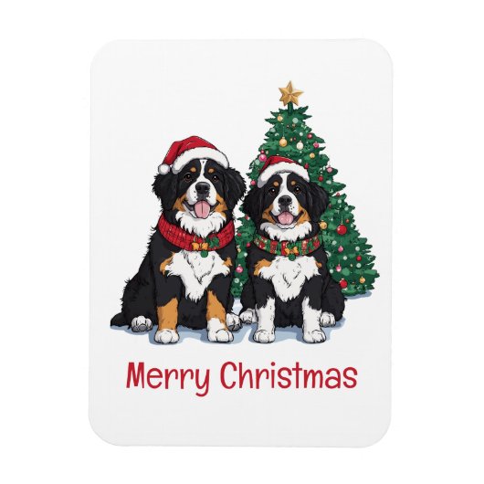 Prettig kerstfeest Berner Sennenhonden Magneet (Verticaal)