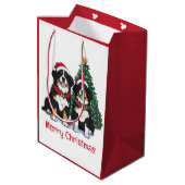 Prettig kerstfeest Berner Sennenhonden Medium Cadeauzakje (Achterkant Gekanteld)
