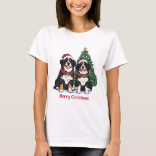 Prettig kerstfeest Berner Sennenhonden T-shirt