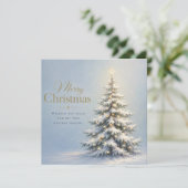 Prettig kerstfeest Besneeuwde dennenboom Kaart (Staand voorkant)