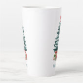 Prettig kerstfeest Besneeuwde dennenboom Latte Mok (Voorkant)