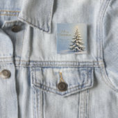 Prettig kerstfeest Besneeuwde dennenboom Vierkante Button 5,1 Cm (In situ)
