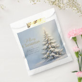 Prettig kerstfeest Besneeuwde pijnboom Bedankzakje (Gezegeld)