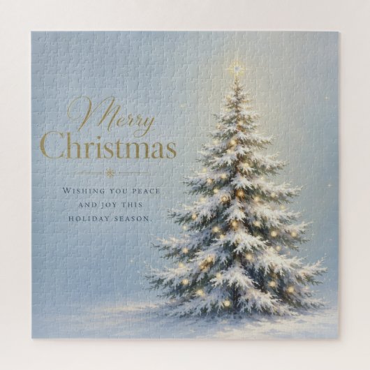 Prettig kerstfeest Besneeuwde pijnboom Legpuzzel (Verticaal)