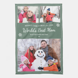 Prettig Kerstfeest Beste Moeder van de Wereld Foto Theedoek