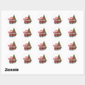 Prettig kerstfeest bestelbus ronde sticker (Vel)