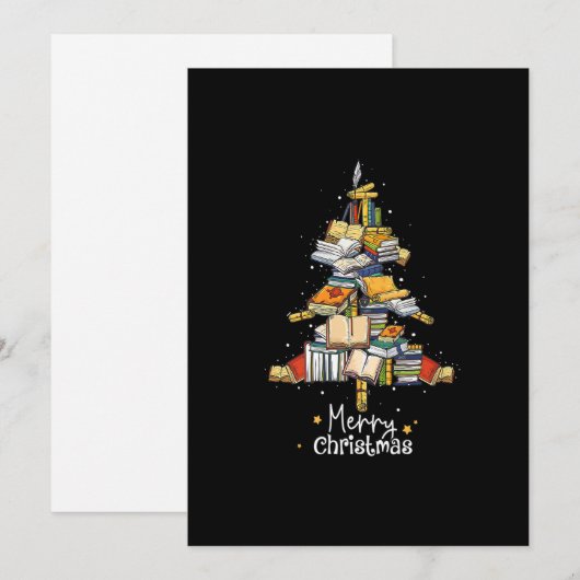 Prettig kerstfeest Bibliotheek Boom Lieve Boekenli Feestdagenkaart (Voorkant / Achterkant)