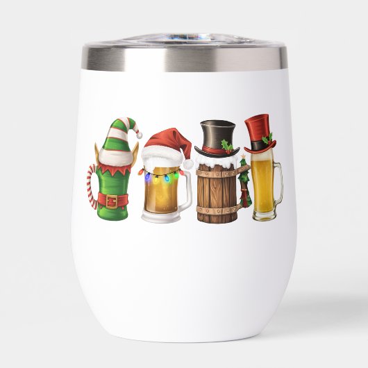 Prettig kerstfeest Bier drinkende kerstman Bierlie (Voorkant)