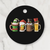 Prettig kerstfeest Bier drinkende kerstman bierlie Bedankjes Labels (Voorkant)