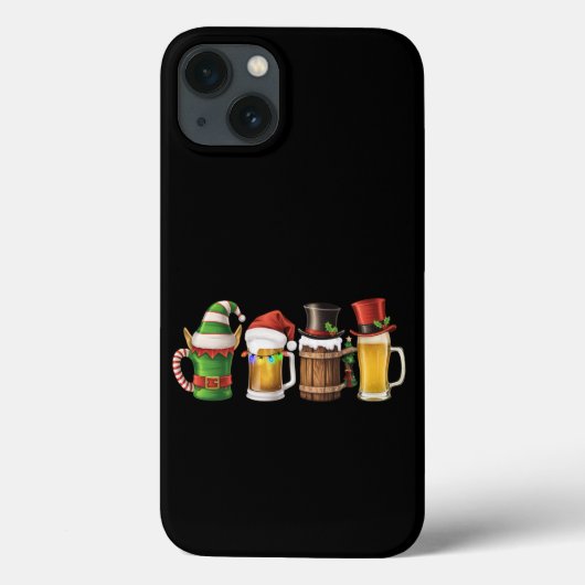 Prettig kerstfeest Bier drinkende kerstman Bierlie Case-Mate iPhone Case (Achterkant)