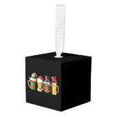 Prettig kerstfeest Bier drinkende kerstman Bierlie Decoratie (Voorkant hoekig)