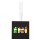 Prettig kerstfeest Bier drinkende kerstman Bierlie Decoratie (Voorkant)