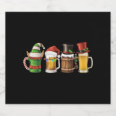 Prettig kerstfeest Bier drinkende kerstman Bierlie Etiket (Enkel label)