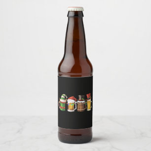 Prettig kerstfeest Bier drinkende kerstman Bierlie Etiket