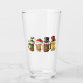 Prettig kerstfeest Bier drinkende kerstman bierlie Glas (Voorkant)