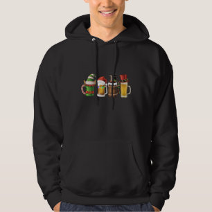 Prettig kerstfeest Bier drinkende kerstman bierlie Hoodie