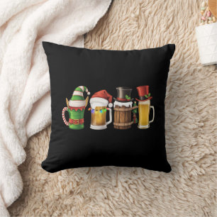 Prettig kerstfeest Bier drinkende kerstman Bierlie Kussen