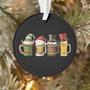 Prettig kerstfeest Bier drinkende kerstman bierlie Ornament