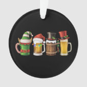 Prettig kerstfeest Bier drinkende kerstman bierlie Ornament (voorkant)