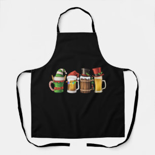 Prettig kerstfeest Bier drinkende kerstman bierlie Schort