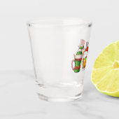 Prettig kerstfeest Bier drinkende kerstman bierlie Shot Glas (Links)
