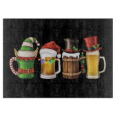 Prettig kerstfeest Bier drinkende kerstman bierlie Snijplank (Voorkant)