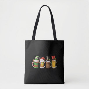 Prettig kerstfeest Bier drinkende kerstman bierlie Tote Bag