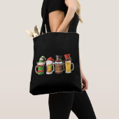 Prettig kerstfeest Bier drinkende kerstman bierlie Tote Bag (Dichtbij)