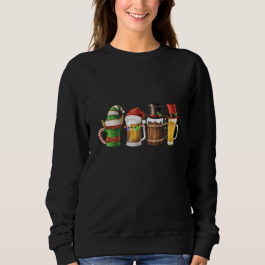 Prettig kerstfeest Bier drinkende kerstman Bierlie Trui (Voorkant)