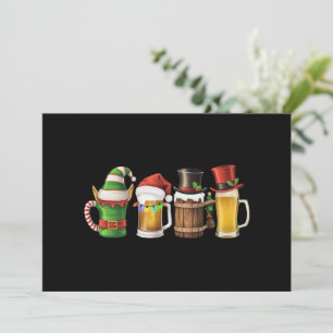 Prettig kerstfeest Bieren Drinken Kerstman Bierlie Feestdagenkaart