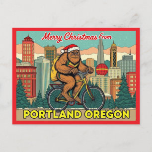 Prettig kerstfeest Bigfoot Portland Oregon Feestdagenkaart