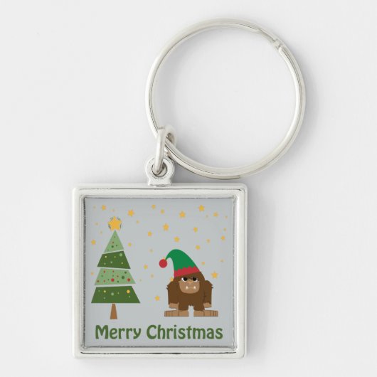 Prettig kerstfeest Bigfoot Sleutelhanger (Voorkant)