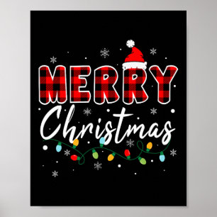 Prettig kerstfeest bijpassende gezins pyjama's Ker Poster