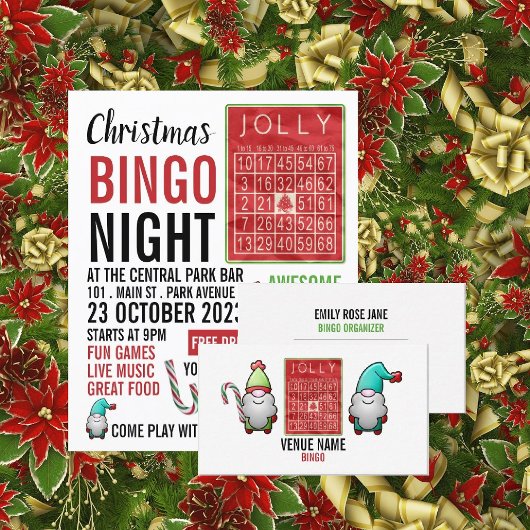 Prettig kerstfeest, Bingo Avond Reclame Flyer