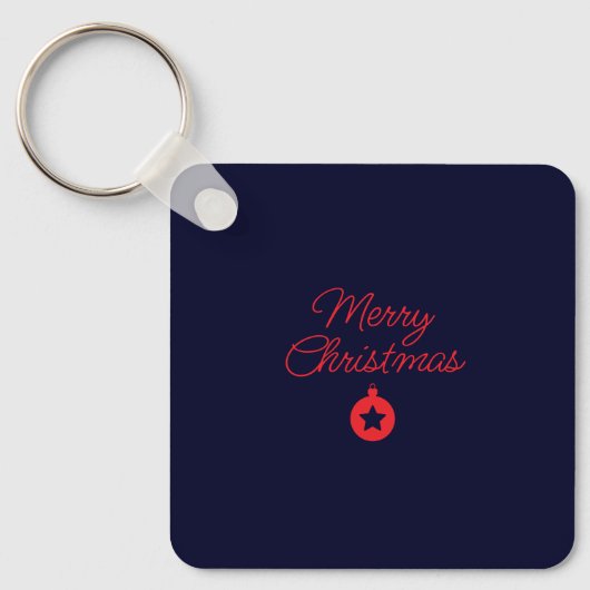 Prettig kerstfeest Black Rock Blue Klassiek Uniek Sleutelhanger (Voorkant)