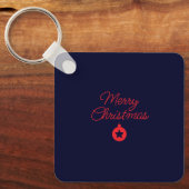 Prettig kerstfeest Black Rock Blue Klassiek Uniek Sleutelhanger (Voorkant)