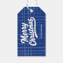 Prettig kerstfeest Blauw en Wit Linnen Stijl