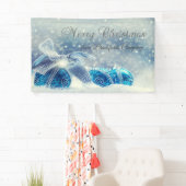 Prettig kerstfeest,Blauw,Kerstballen Spandoek (Insitu)