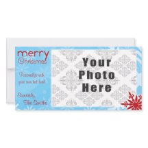 Prettig kerstfeest Blauw/Rode Sneeuwvlok thema