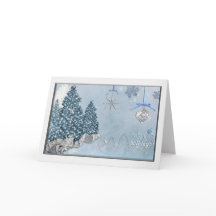 Prettig kerstfeest Blauwe Bomen Elegante Kerstmis