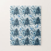 Prettig kerstfeest Blauwe dennenappels  Legpuzzel (Verticaal)
