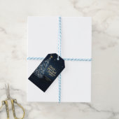 Prettig Kerstfeest, Blauwe Pijnboom Cadeaulabel (Met Touw)